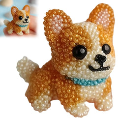 Dog Bead Embroidery Kit - 3D Beaded Dog Art DIY Craft for Home Decor