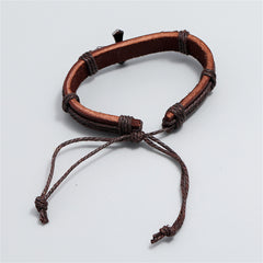 Punk Cross Leather Bracelet - Adjustable Faith Wristband for Men & Women