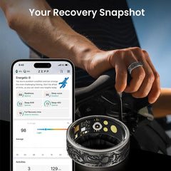 Smart Ring Health Tracker - Vintage Textured Design | Sleep & Heart Rate Monitor