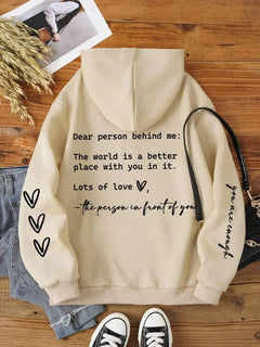 Dear Person Behind Me Hoody - Inspirational Graphic Sweatshirt