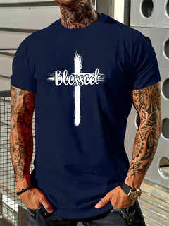 Christian Cross T-Shirt Men's Religious Faith Streetwear