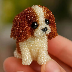 Dog Bead Embroidery Kit - 3D Beaded Dog Art DIY Craft for Home Decor
