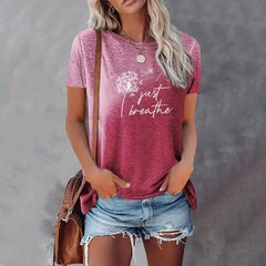 Express Your Heart Collection Print Oversized T-Shirt - Women's Crew Neck Tee