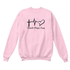 Faith Hope Love Graphic Long Sleeve Hoodie