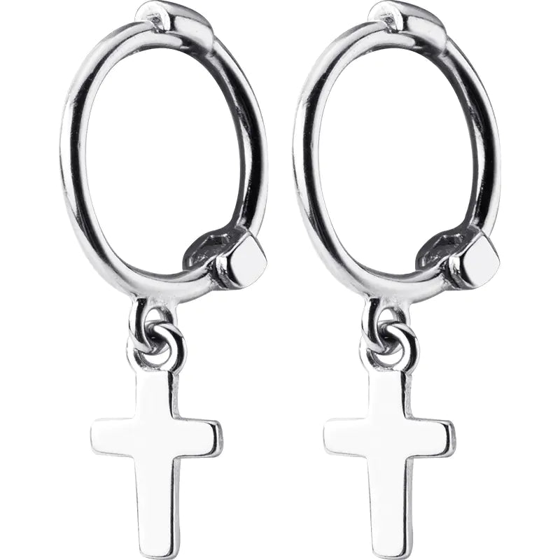 S925 Silver Cross Earrings for Women