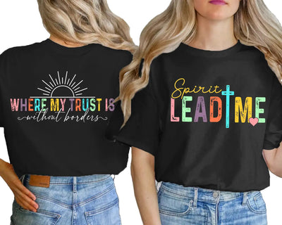 Christian Shirts for Women - Spirit Lead Me Faith T-Shirt Black XL