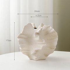 European White Frosted Ceramic Vase - Modern Home Décor