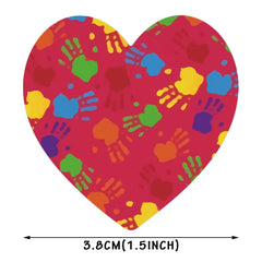 500 PCS Heart Stickers - 8 Patterns