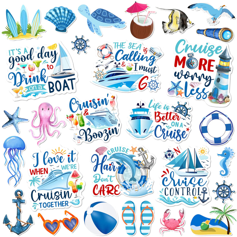 Cruise Door Magnets 27 Pcs - Beach & Nautical Cabin Decorations