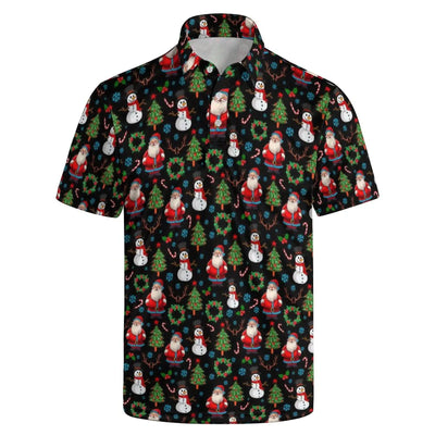 Christmas Santa Golf Shirt for Men XXL