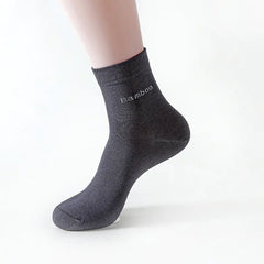 Men's Bamboo Fiber Mid-Tube Socks - Breathable Cotton Blend