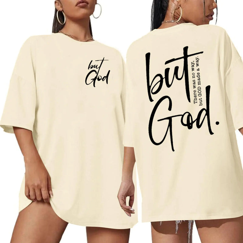 But God Christian T-Shirt (XL) - Oversized Women's Graphic Tee