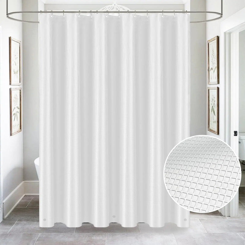 Tititex 8G Heavy Duty Plastic Solid White Shower Curtain Liner with 3 Magnets